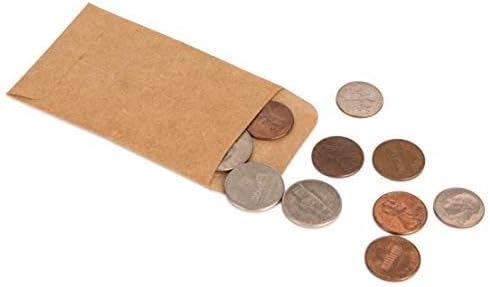 Coin And Small Parts Envelopes 100 Pack 2.25"x 3.5" With Gummed Flap For Homes And Office Use (100 Pack)