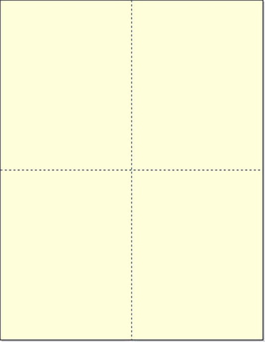 Limited Papers (TM) 8.5x11 Perforated Paper, 20/50 Pound, 75 GSM, Variety of Perforation Sizes and Colors, for Forms, Tickets, Postcards, Business Cards. (Ivory, 4 up – 1 Hor. & 1 Ver.)