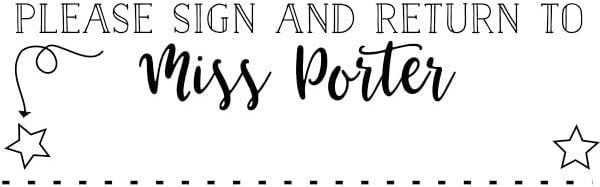 Custom Self-Inking Stamps | 49 Designs Fun Phrases | Grading Made Easy | Classroom, Library Book Stamps (Please Sign and Return Stars, Large)