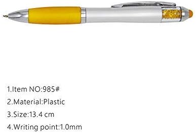 MiSiBao Stylus Pens for Touch Screens, Medium Point Pens with Crystals for Women and Kids Black Ink Pen with Stylus Ballpoint Pens with Comfort Grip for The Ipad（5 Count+3 Refills）