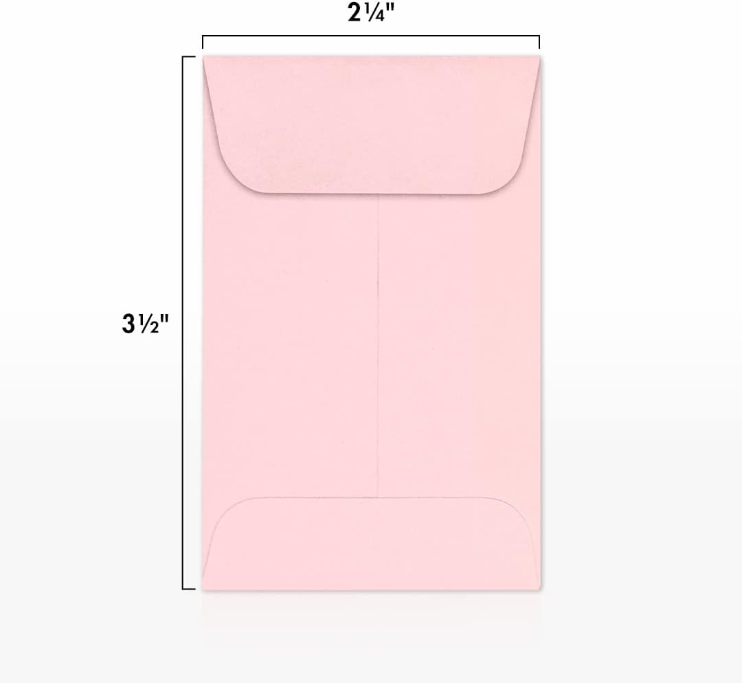 LUXPaper #1 Coin Envelopes | 2 1/4" x 3 1/2" | Candy Pink | 80lb. Text | 250 Qty