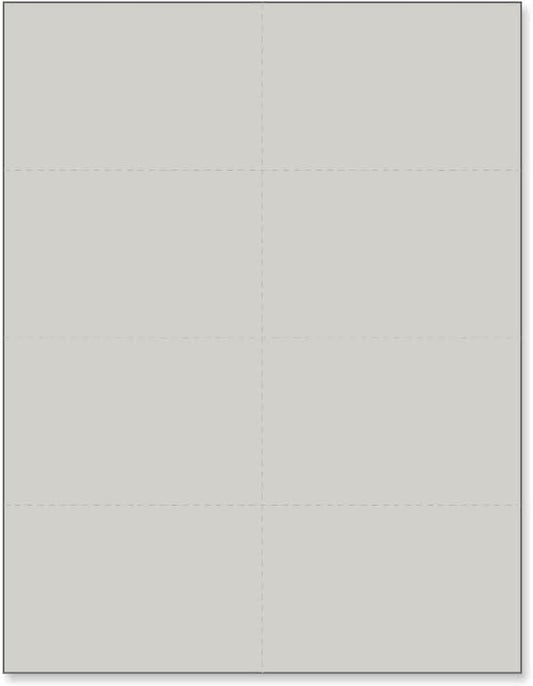 Limited Papers (TM) 8.5x11 Perforated Paper, 20/50 Pound, 75 GSM, Variety of Perforation Sizes and Colors, for Forms, Tickets, Postcards, Business Cards. (Grey, 8 up)