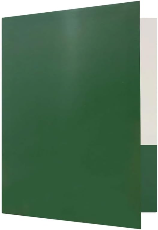 JAM PAPER Custom Printed Semi-Gloss Folders with Round Corner Pockets - Personalized Logo & Text - 10 pt C2S - Green - 100/Pack