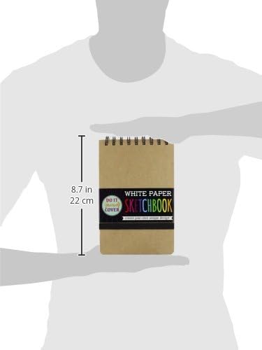 OOLY DIY Cover Small Sketchbook, 5 x 7.5 Inches, White Paper Sketchbook, Drawing Book for Kids, Adults and Artists, Great Drawing Pad for Gel Pens, White Pencils, Back to School Supplies