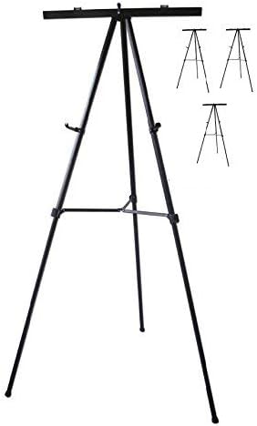 Pack of 4-Lightweight Aluminum Flip-Chart Presentation Easel, Black (4 Pack)