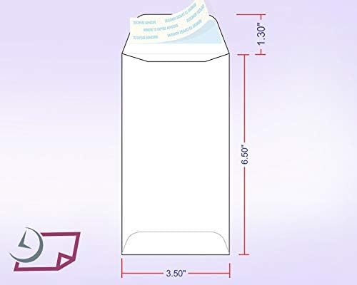 NextDay Labels #7 Coin Envelopes - 100-Pack White Peel & Seal Money Envelopes for Cash, Coins, Jewelry, or Small Parts - Durable White Paper Cash for Home, Office, or Business Use - Made in USA