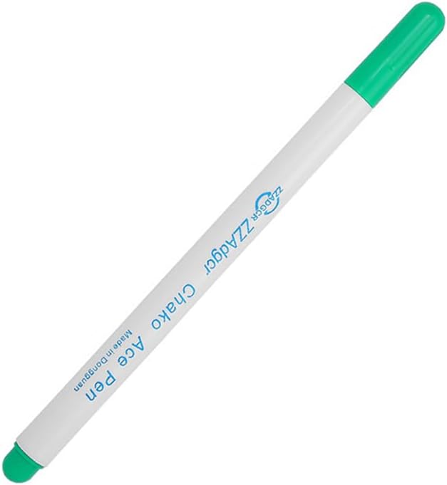 TopHomer Water Erasable Fabric Marking Pen Temporary Marking Auto-Vanishing Pen Fabric Markers Pen Colorful Water Soluble Ink for Dressmaking, Handicraft, Embroidery, Artificial Flowers(Green)