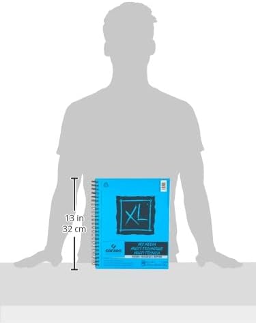 Canson XL Series Mixed Media Pad, Rough Texture, Side Wire, 9x12 inches, 50 Sheets – Heavyweight Art Paper for Watercolor, Gouache, Marker, Painting, Drawing, Sketching