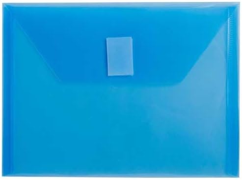 JAM PAPER Plastic Envelopes with Hook & Loop Closure - Index - 5 1/2 x 7 1/2 - Blue - 3/Pack