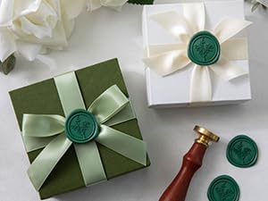 60 Pcs Emerald Green Wax Seal Stickers, Wedding Invitation Accessories Envelope Stickers - Self Adhesive Envelope Seals, Peferct for Invitation, Gift Box Craft Wrapping, Christmas Cards Decor