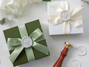 60 Pcs White Wax Seal Stickers, Wedding Invitation Accessories Envelope Stickers - Self Adhesive Envelope Seals, Peferct for Invitation, Gift Box Craft Wrapping, Christmas Cards Decoration