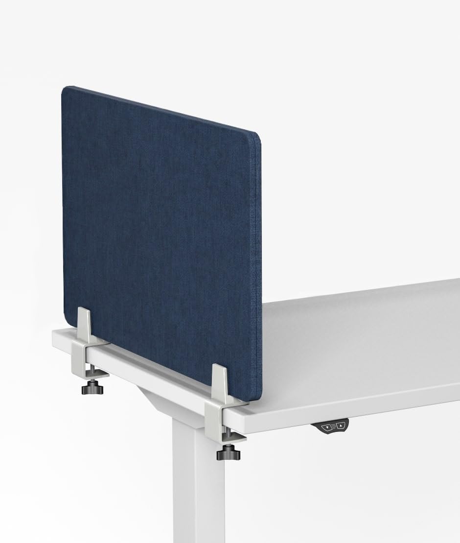 Sound Absorbing Privacy Shield - Desk Divider for Students and Office (Dark Blue, 23" W x 18'H)