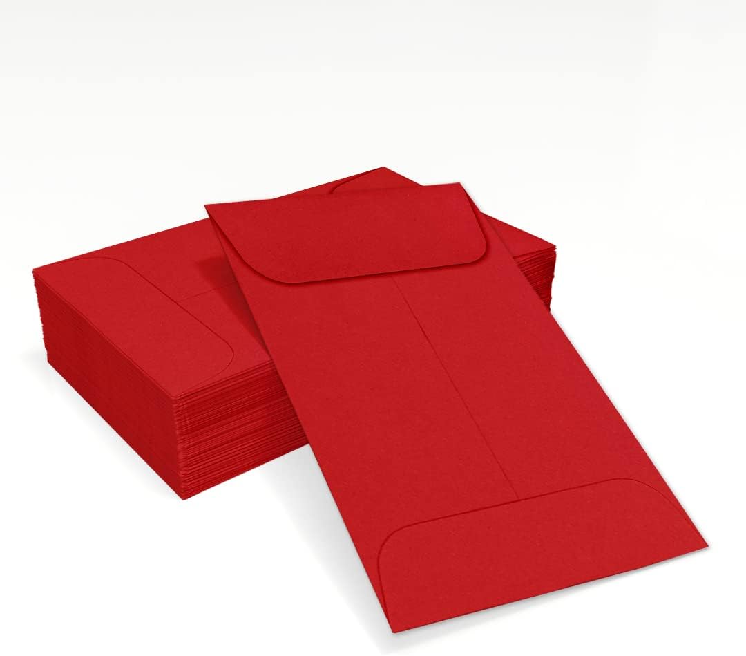 LUXPaper #1 Coin Envelopes | 2 1/4" x 3 1/2" | Ruby Red | 80lb. Text | 50 Qty