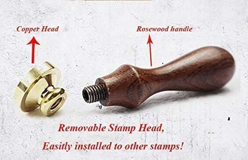 Vintage Fancy Christmas Snowflake Wax Seal Stamp Kit with Rosewood Handle - Impressive Gift Idea for Love Letters, Wedding Invitations, Parcels & Cards