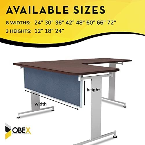 OBEX Acoustic Table Mounted Modesty Desk Privacy & Sound Absorbing Panel for Office Cubicles, 12" x 42", Twilight