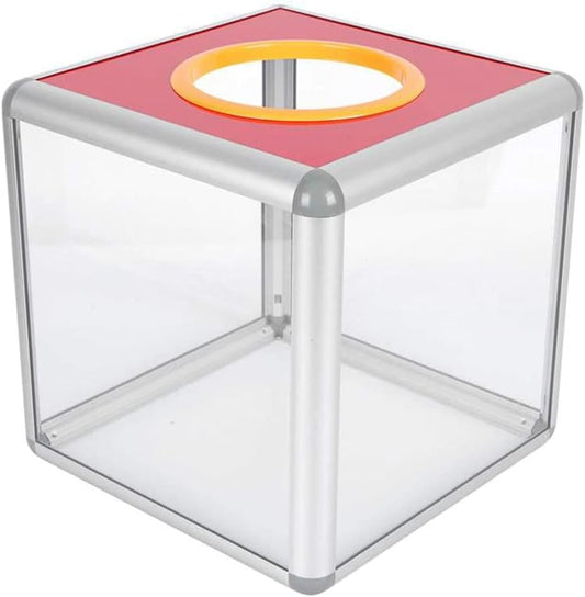 Kafenda Desktop Acrylic Donation Ballot Box for Fundraising and Suggestion Box (20*20*20)