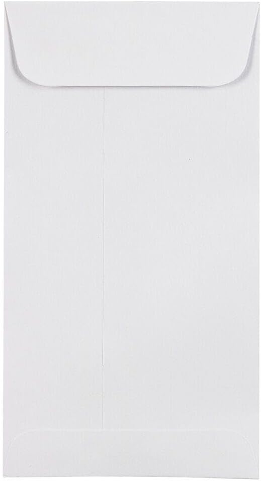LUXPaper #7 Coin Envelopes | 3 1/2" x 6 1/2" | Bright White | 80lb. Text | 50 Qty