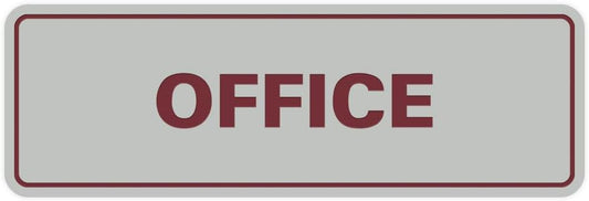 Signs ByLITA Standard Office Sign - Professional Business Signage - Easy to Install (Light Grey/Burgundy) - Large 1 Pack