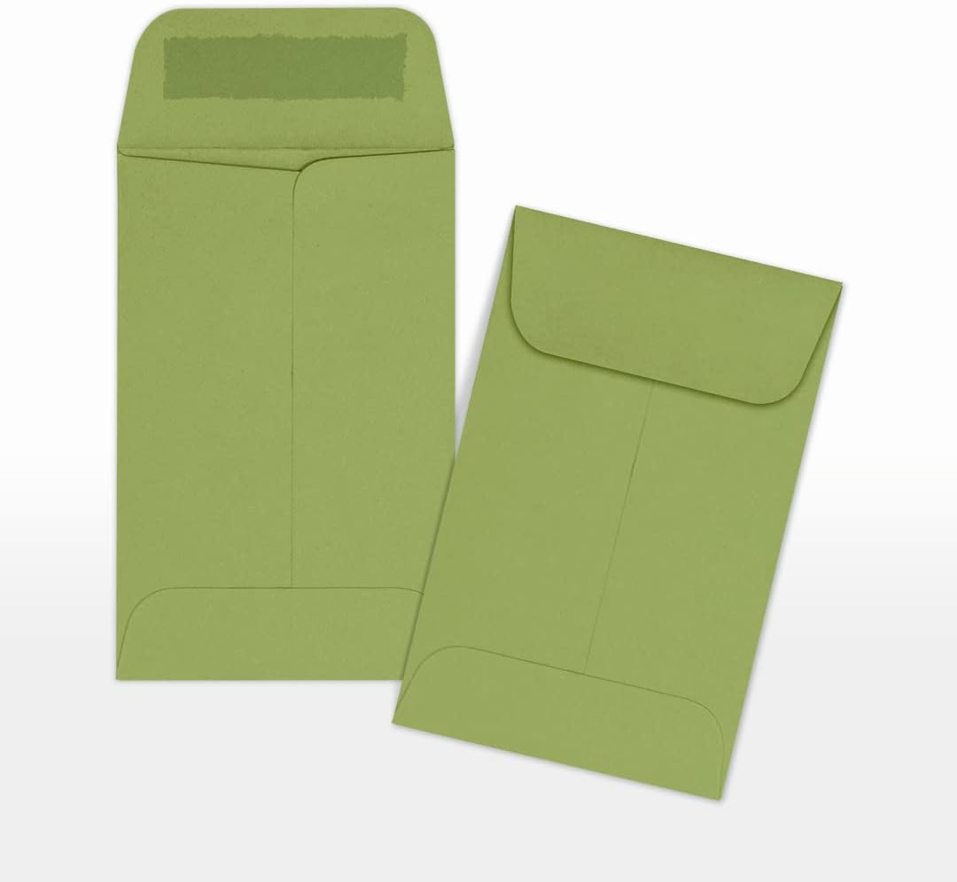 LUXPaper #1 Coin Envelopes | 2 1/4" x 3 1/2" | Avocado Green | 70lb. Text | 1,000 Qty