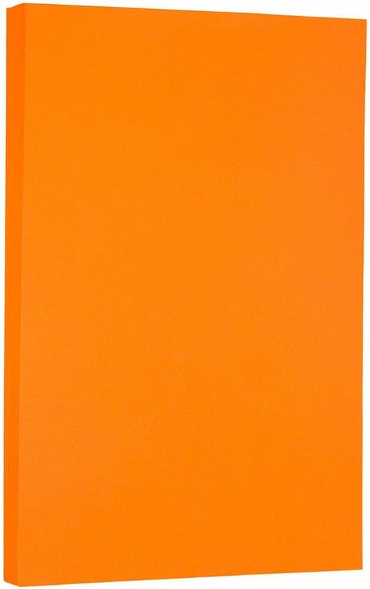 LUXPaper 8.5" x 14" Paper | Legal Size | Mandarin Orange | 80lb. Text | 50 Qty