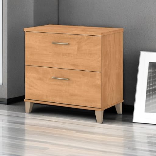 Bush Furniture 2 Drawer Lateral File Cabinet, Letter and Legal-Size Document Storage for Home or Professional Office, Somerset Collection, Maple Cross