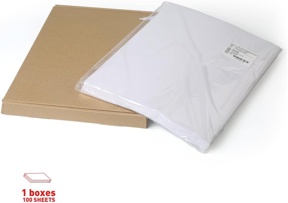 [100 Sheets; 200 Labels] Half Sheet Self Adhesive Shipping Label for Laser & Inkjet Printers, 2 Per Page Self Adhesive Mailing Labels – White 8.5'' x 5.5''