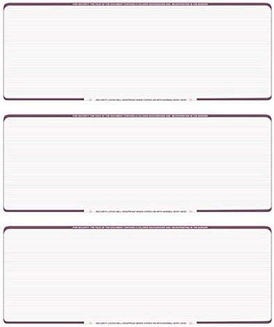 Business Voucher Check Stock - Computer Laser Checks - 3 Checks Per Page, 500 Sheets/1500 Checks, Burgundy Pinstripe