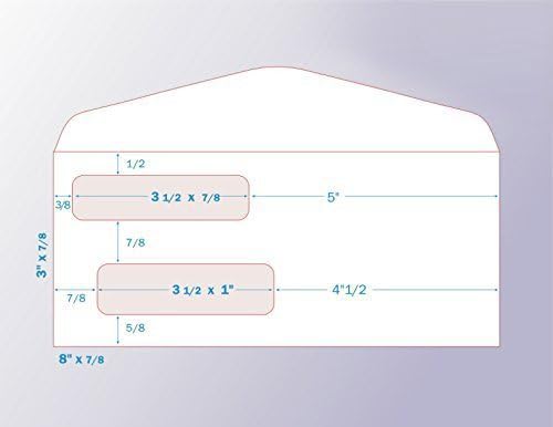 100 Double Window Security Check Envelopes - Compatible with QuickBooks and Other Checks