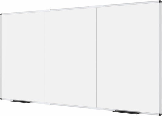 VIZ-PRO Large Magnetic Whiteboard/Foldable Dry Erase Board, 96 X 48 Inches, Wall Mounted White Board for School Office and Home 8' x 4'