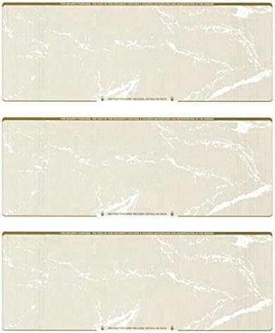 500 High Security Check Paper with 3 Blank Checks Per Page | Blank Check Stock for Personal and Business Use - Computer Laser Check | Payroll Checks - 500 Sheets/1500 Checks Gold Marble