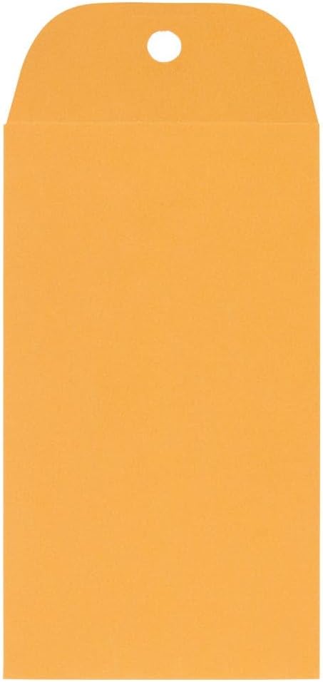 LUXPaper #5 1/2 Coin Envelopes | Clasp | 3 1/8" x 5 1/2" | Golden Kraft | 32lb. Text | 250 Qty