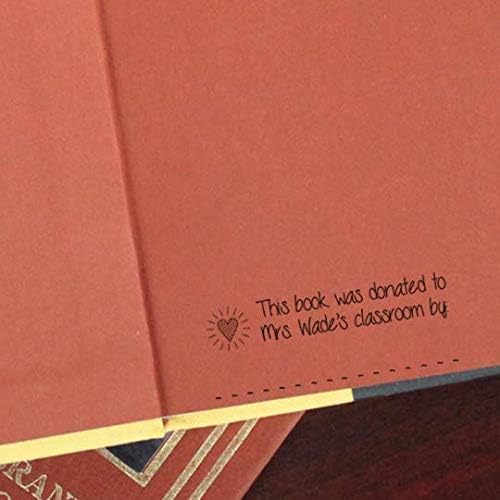 Custom Self-Inking Stamps | 49 designs | Fun Phrases | Grading Made Easy | Classroom & Library Book Stamps (Book Donated, Xtra Large)