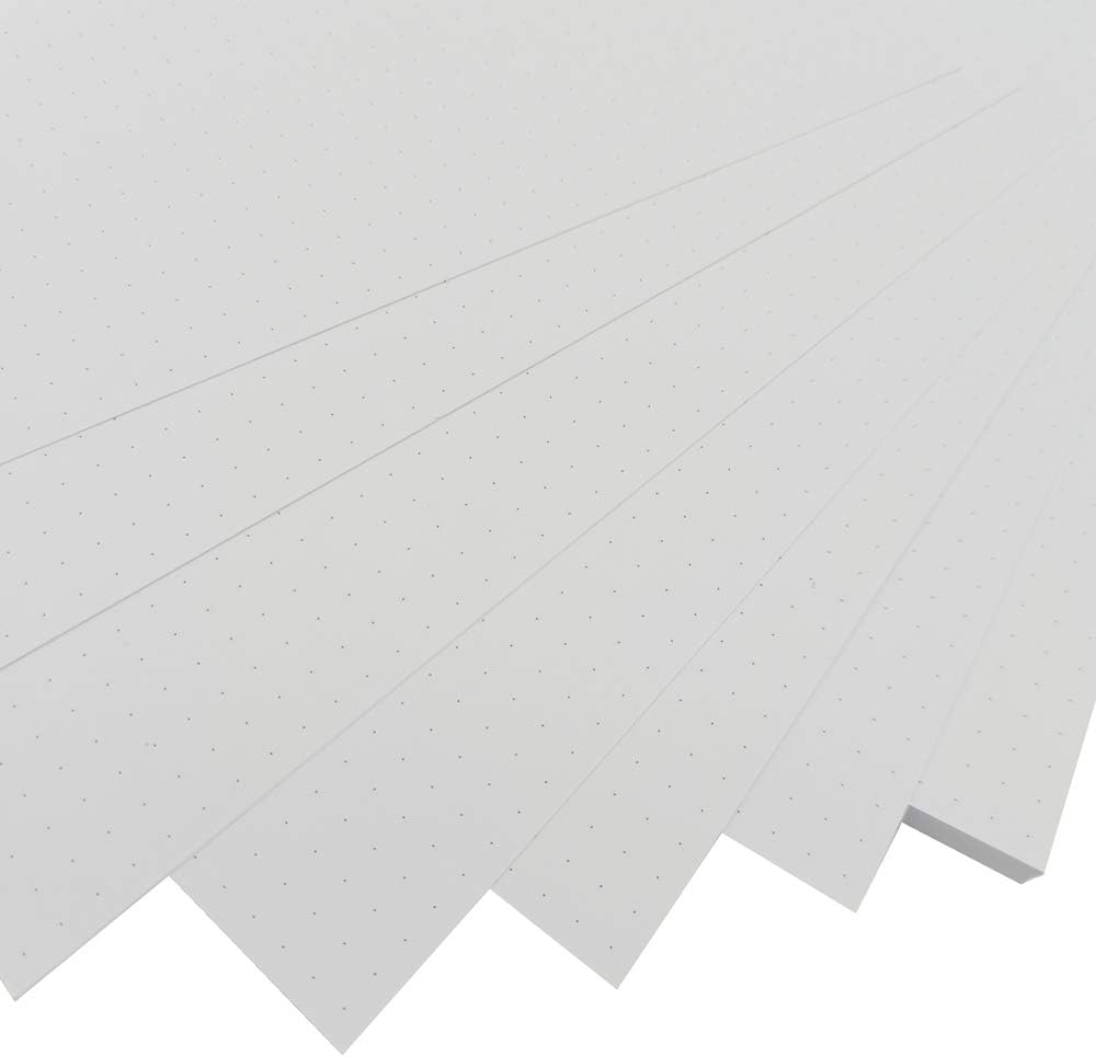Unpunched Refills Paper, Letter Size Loose Leaf Paper for Ring Binder/Discbound Notebook Planner Inserts, 100 Sheets/200 Pages, White, Dot Grid, 8.5 X 11 Inch
