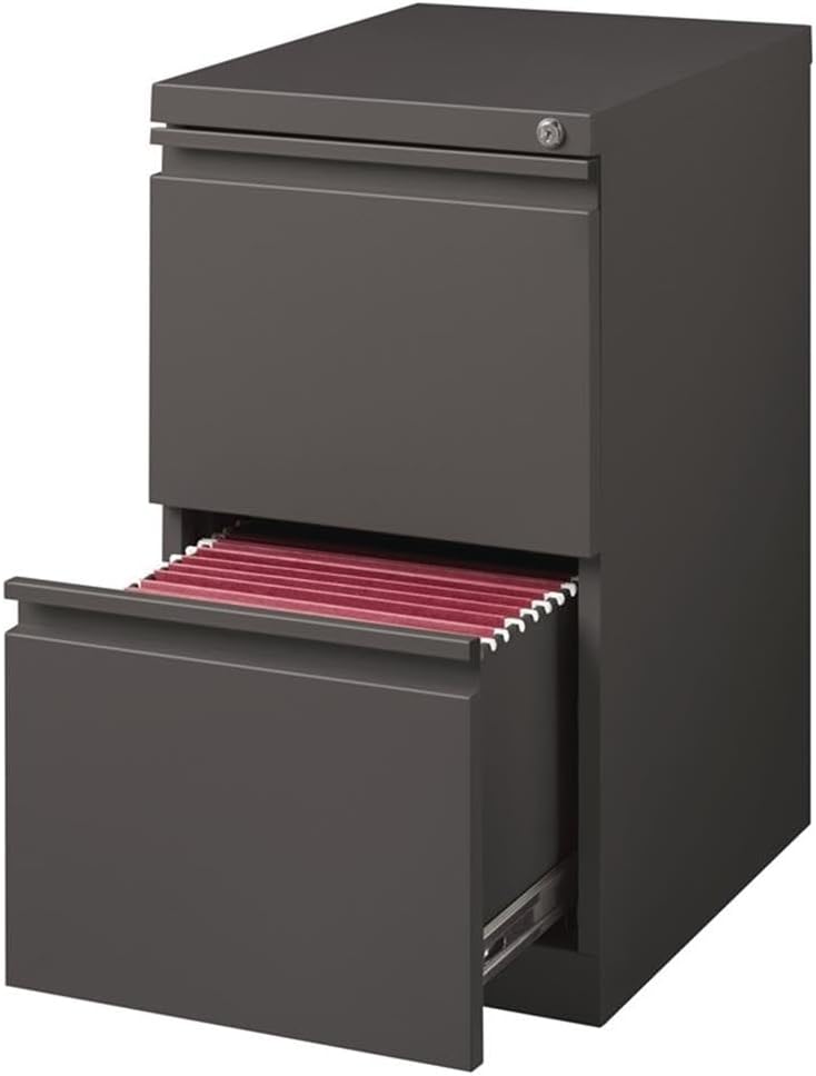 Bowery Hill 20" D Mobile Pedestal 2-Drawer File/File- Full Width Pull in Espresso