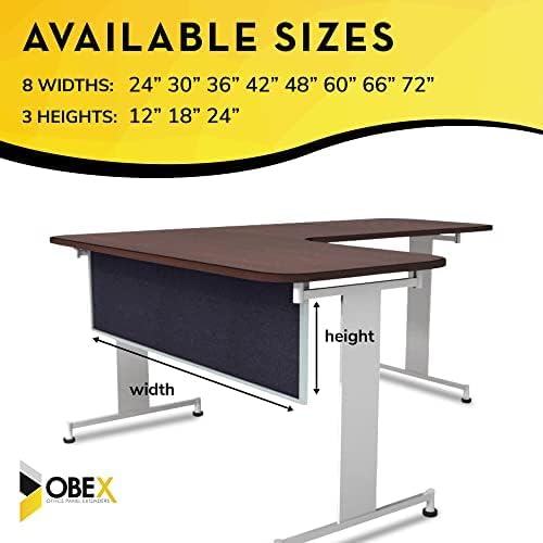 OBEX Acoustic Table Mounted Modesty Desk Privacy & Sound Absorbing Panel for Office Cubicles, 12" x 48", Slate