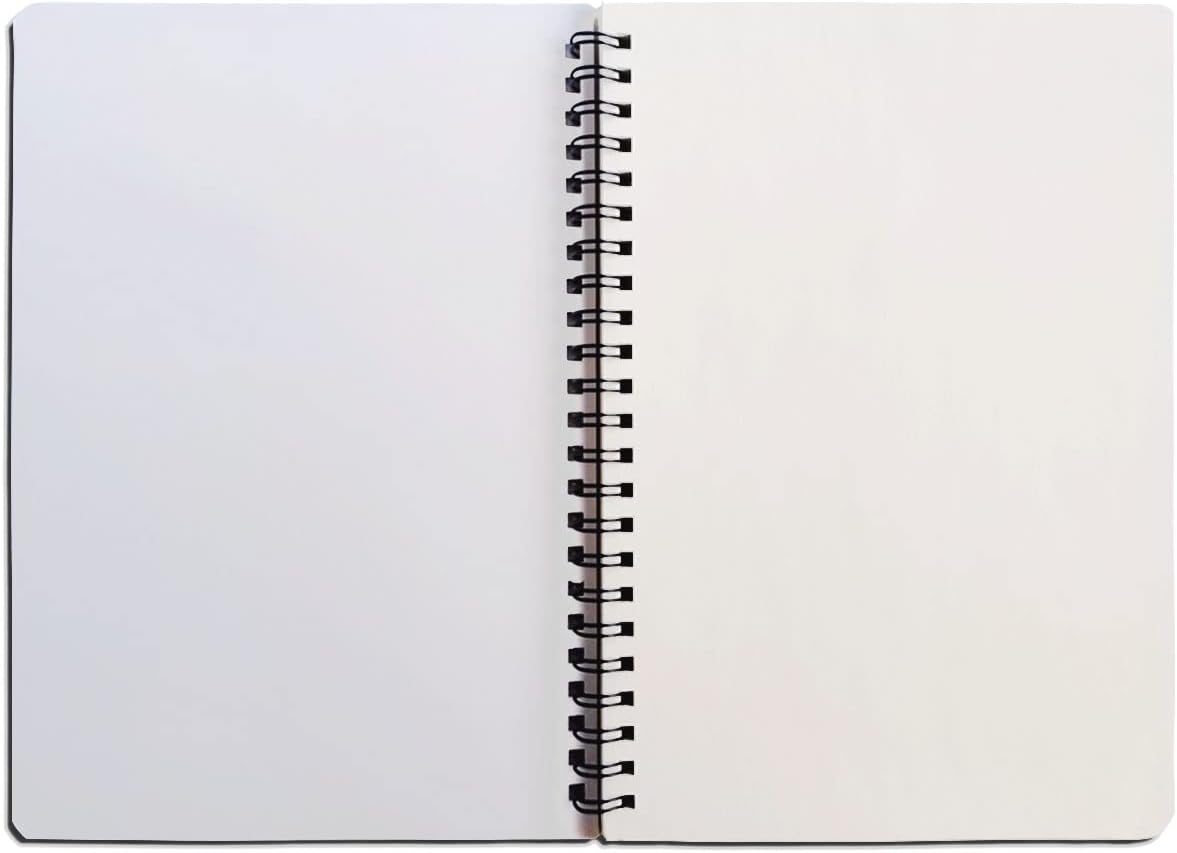 Spiral Notebook, Journal Notebook, 3Pack, Blank Paper, 6” x 8.2”, Black