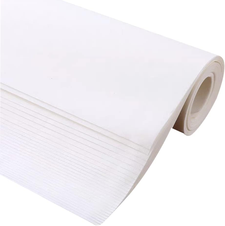 Chinese Blank Xuan Paper Raw, Calligraphy Brush Ink Writing Sumi Rice Paper Without Grids, White Sheng Xuan Paper for Beginner & Intermediate Practice Painting Techniques (90 Sheets)