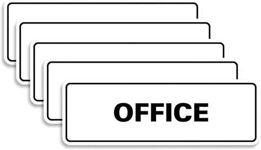 Signs ByLITA Standard Office Sign - Professional Business Signage - Easy to Install (White) - Large 5 Pack