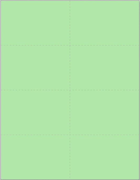 Limited Papers (TM) 8.5x11 Perforated Paper, 20/50 Pound, 75 GSM, Variety of Perforation Sizes and Colors, for Forms, Tickets, Postcards, Business Cards. (Green, 8 up)