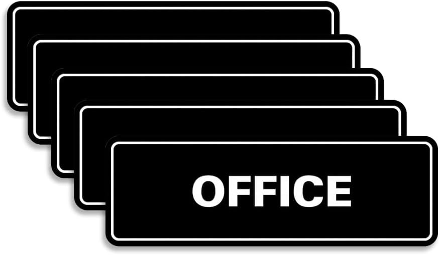 Signs ByLITA Standard Office Sign - Professional Business Signage - Easy to Install (Black) - Medium 5 Pack