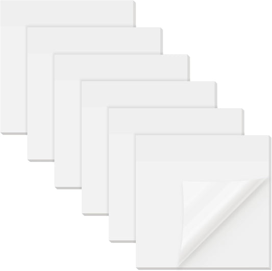EUSOAR Translucent Sticky Notes, 300 Sheets 3x3 Inch Neon White See Through Sticky Notes Clear, Translucent Adhesive Note Bible Page Flags Stickers Note Pads Message Reminder for Home Office Work