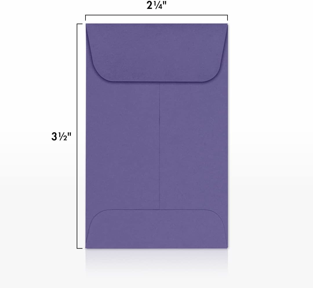 LUXPaper #1 Coin Envelopes | 2 1/4" x 3 1/2" | Wisteria Purple | 80lb. Text | 50 Qty