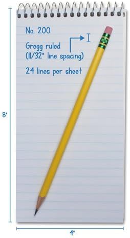 Portage Reporters Notebook – Top Bound Spiral Pocket Notepad, Steno Note Book, Perfect for Reporters & Journalists Taking Notes in the Field, Gregg Ruled 11/32" – 4 x 8 In, 70 Sheets,140 Pg, (3 Pack)