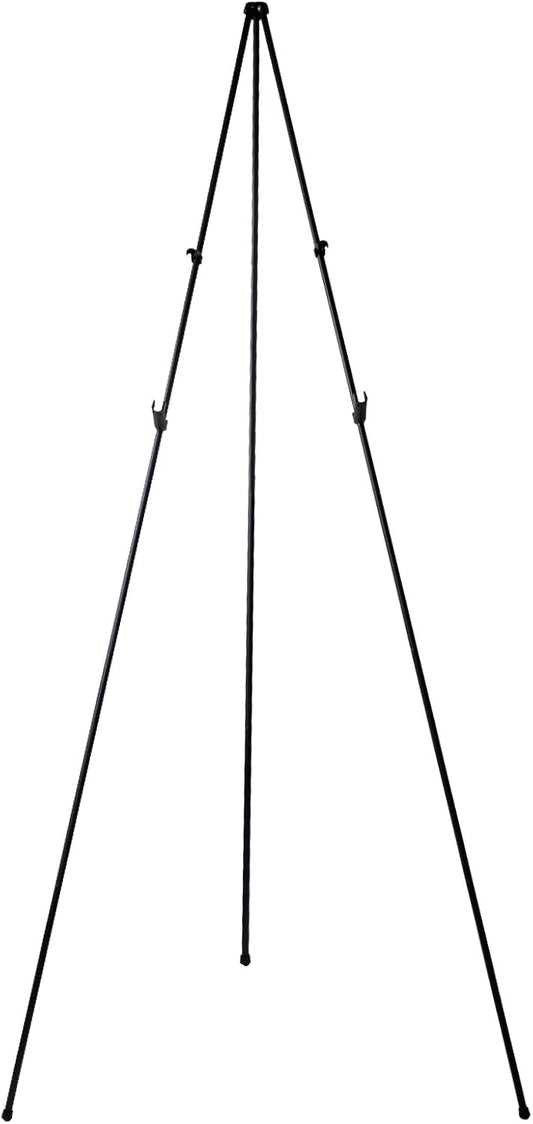 Portable Easel Stand for Posters, Lightweight Tripod Display with Collapsible Design, Sturdy Black Steel Frame, Holds Up to 5 lbs, Ideal for Events, Art & Signage. (1 Pack-Black)