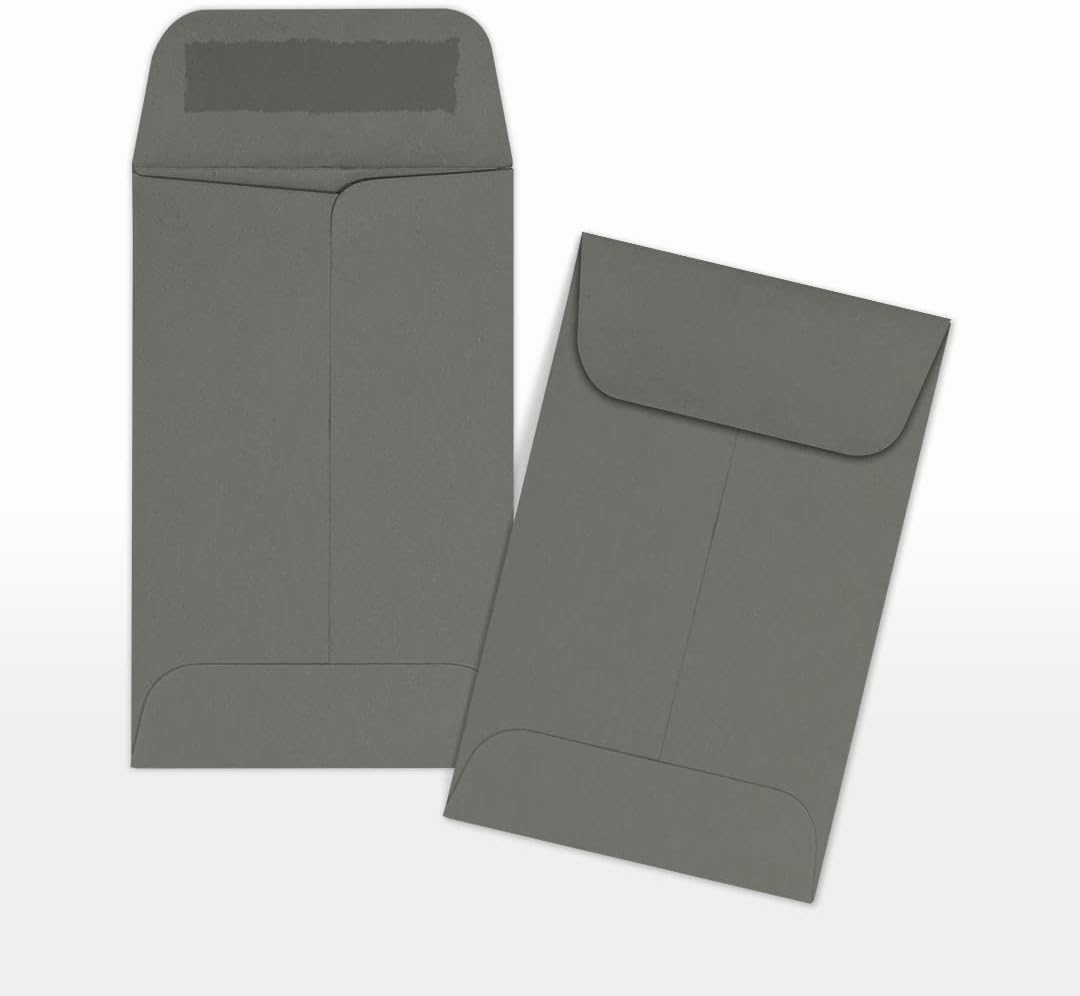 LUXPaper #1 Coin Envelopes | 2 1/4" x 3 1/2" | Smoke Gray | 80lb. Text | 250 Qty