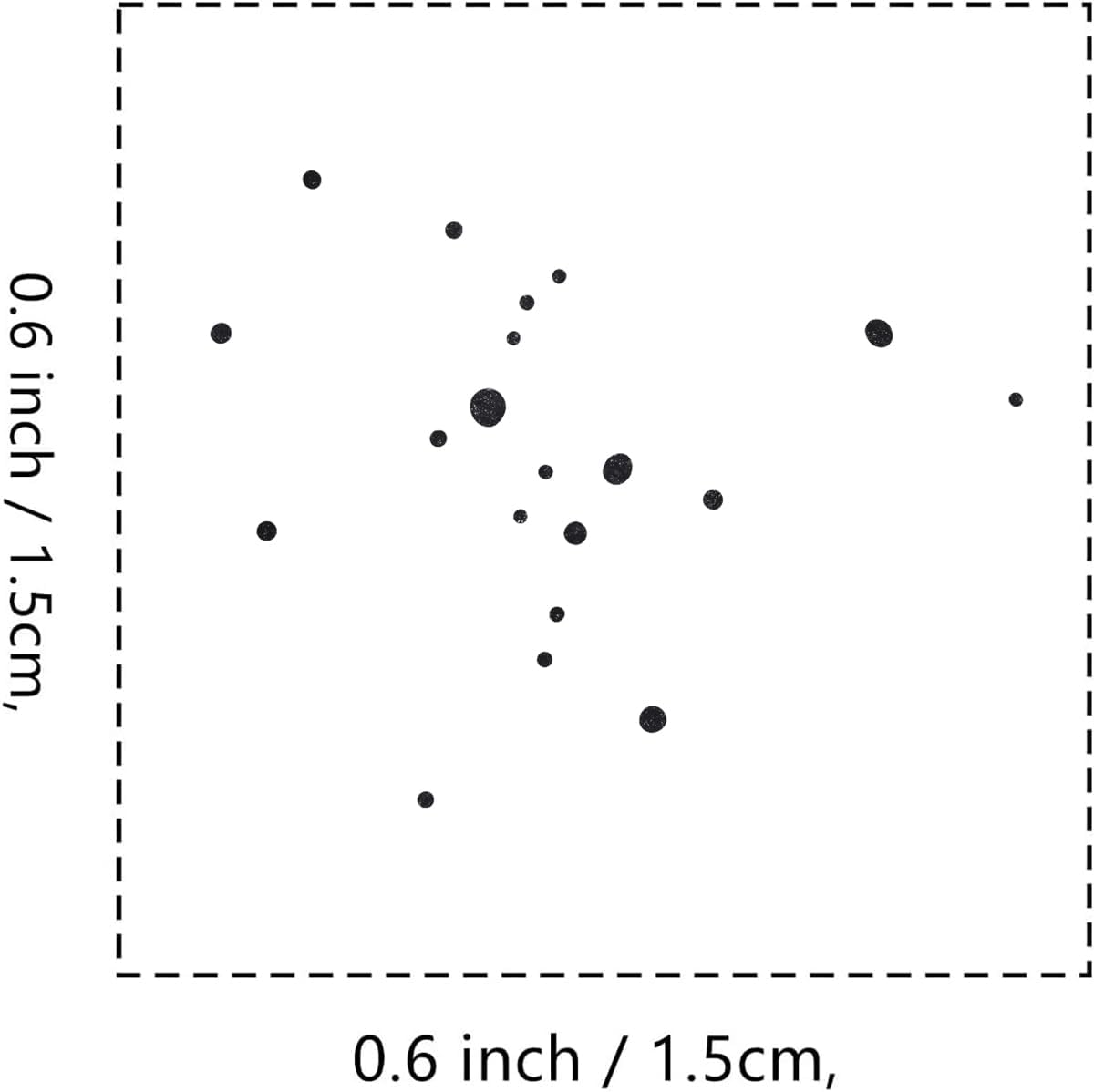 Confetti Rubber Stamp, 3/5 Inch Small Mini Stamp for Scrapbooking Card Making Planner