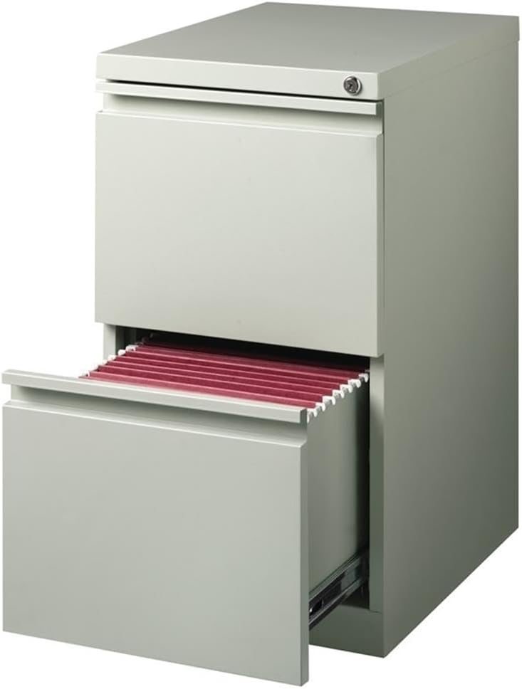 Hirsh Industries 20-inch Mobile Pedestal 2-Drawer File (Light Gray)