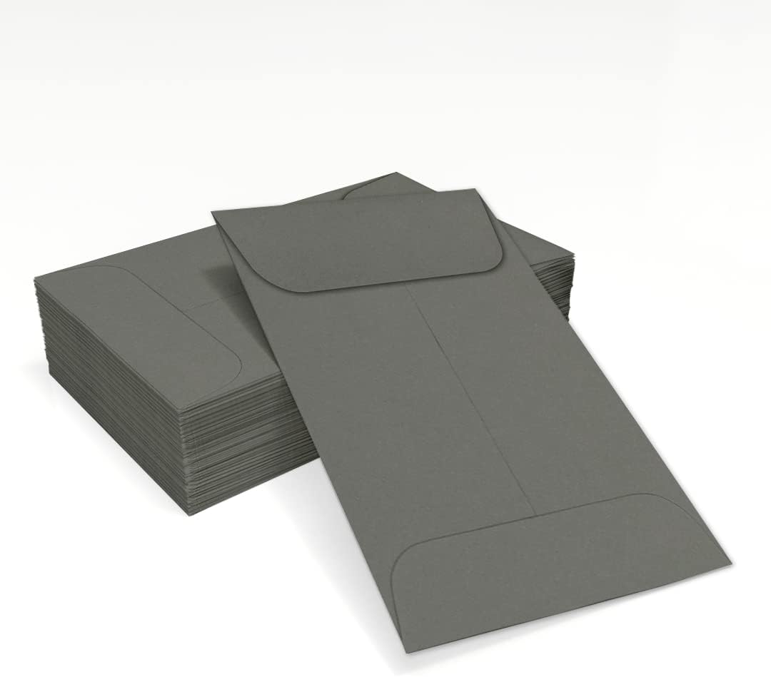 LUXPaper #1 Coin Envelopes | 2 1/4" x 3 1/2" | Smoke Gray | 80lb. Text | 50 Qty