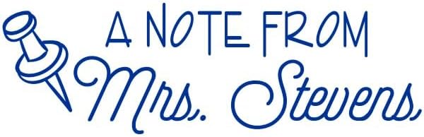 Custom Self-Inking Teacher Stamps | 49 Designs | Fun Phrases | Grading Made Easy | Classroom and Library Book Stamps (Note From Pin, Xtra Large)
