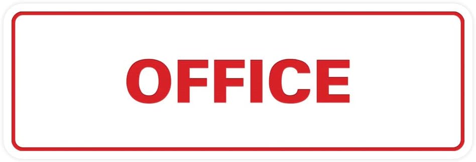 Signs ByLITA Standard Office Sign - Professional Business Signage - Easy to Install (White/Red) - Medium 1 Pack